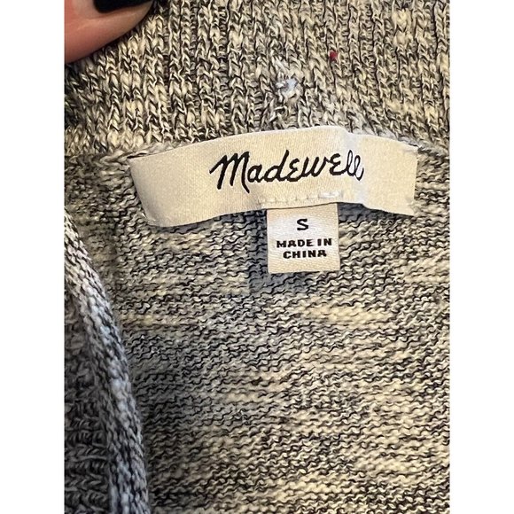 Madewell Womens Gray Cotton Blend Pockets Open-Front Long Cardigan Size Small - Picture 3 of 13